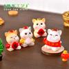 Adornos festivos de gato de Año Nuevo árbol de la fortuna micro paisaje bonsái decoración de escritorio accesorios de bola de cristal artesanías de resina