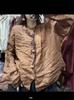 Camisa de Ráfia Feminina 2025 Primavera Artística Retrô Versátil Solta Casual de alta qualidade Cardigan Top 24912