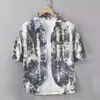 Venda Direta da Fábrica 2026 Estilo Japonês Cor Gradiente de Estrelas Camisa Masculina de Verão Manga Curta Solta Casual Versátil Moda Camisa