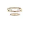 Lámpara de araña de cristal de lujo ligero para sala de estar, estilo italiano minimalista, lámpara circular de alta gama para hotel y villa, accesorio de iluminación LED de protección ocular, hierro