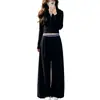 Conjunto casual de estilo coreano para primavera y otoño: Cárdigan con capucha y cremallera y pantalones largos de pierna ancha, un conjunto de dos piezas para mujer, venta al por mayor para ventas transfronterizas