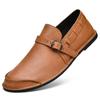 Sapatos casuais masculinos de tamanho grande 45 slip-on para primavera e outono 46 sapatos de couro com fivela e sola macia de couro de vaca 47 mocassins da moda