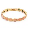 Pulsera de Cristal Imitación Ojo de Gato de Colores de Venta Caliente Transfronteriza Europea y Americana para Mujer, Joyería de Mano Versátil, Sencilla, Moderna y Popular Incrustada con Diamantes