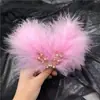 Horquilla de plumas estilo Sen con forma de mariposa, estilo Super Hada Mao Mao, con clip lateral para niña, estilo japonés, bonitos accesorios para el cabello estilo Han antiguo.