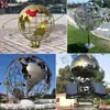 Escultura de Globo Escolar Personalizada de Acero Inoxidable Escultura Abstracta Hueca de Acero Inoxidable para la Entrada del Campus Fabricante