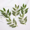 Accesorios de Hojas de Bosque Simuladas, Hojas de Azufaifo, Materiales Hechos a Mano para DIY, Plantas Verdes Artificiales, Hojas de Higuera Bengala, Materiales Decorativos, Plantas Verdes