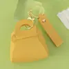 Versão Coreana de Fofo Sanrio Criativo Macaron Clutch Chaveiro Cor de Doce Pequena Carteira de Moedas Bolsa de Couro para Chaves