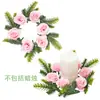 Guirnalda de Candelabros de Eucalipto Decoración Navideña Guirnalda Círculo de Cera Rosa Accesorios para Ventana Mesa de Comedor Arreglo de Boda Flores Artificiales