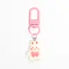 Chaveiro de Coelho Gato com Laço Floral Fofo Acessório Pingente Doce e Feminino para Mochila