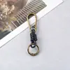 Chaveiro Tecido de Couro Genuíno Vintage Feito à Mão Fecho Lagosta Argola de Chave de Metal Pingente para Bolsa Masculina Acessórios DIY