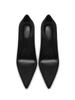 Sapatos de Salto Alto de Camurça Preta Novos 2025 para Mulheres, Estilo Nicho, Novo Estilo, Confortáveis, Sapatos Stiletto para Mulheres