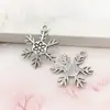 1 Peça Pulseira Pingente Floco de Neve de Natal Prata Tibetana Liga de Liga DIY Acessório de Joia Pingente de Pulseira com Contas Floco de Neve Hexagonal