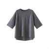 Suéter de Cachemir con Mangas Tres Cuartos, Camiseta Holgada Talla Grande para Mujer, Cuello Redondo, Capa Base, Nuevo Color Sólido Otoño e Invierno, Adelgazante y Moderna