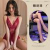 Lingerie Sedutora com Renda e Alças para Ouvir à Noite Macacão Quente Abertura Frontal Uniforme Feminino