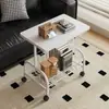 Carrito de almacenamiento, estante rodante para sala de estar, mesita de noche de pie, mesa auxiliar móvil para sofá con ruedas, mesa de centro pequeña