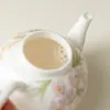 Tetera de Cerámica Blanca de Porcelana Blanca y Arcilla de Jade de las Dinastías Tang y Song, Juego de Té Kung Fu para Uso Doméstico con Filtro de Agujero de Bola, Tetera Hecha a Mano de Mano