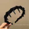 Diadema Avanzada de Onda Sensorial para el Cabello para Mujer, Lujo Ligero, Elegante, con Dientes, Presión Superior en la Parte Alta del Cráneo, Estilo Pequeña Fragancia, Pinzas para el Cabello Hechas a Mano con Cuentas