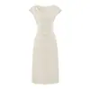 Atacado de Roupas Femininas Transfronteiriças Vestido de Manga Curta Verão Novo Estilo Cintura Marcada com Pregas Simples Elegante de Alta Qualidade Emagrecedor Vestido Longo