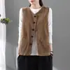 Nuevo chaleco de pana vintage sin mangas, chaleco de pana artístico para mujer, chaleco de nuevo estilo