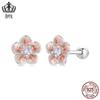 Brincos de tarracha Aifule rosa degradê flor de cerejeira românticos S925 prata de lei banhados a platina brincos frescos atacado para mulheres