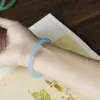 Pulsera Jingle de Ágata Calcedonia Azul Cielo Pulsera de Belleza Natural Pulsera Redonda Fina de Hielo Pulsera Femenina Azul Claro