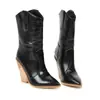 Botas de Cano Médio com Salto Alto Chunky e Bico Fino, Estilo Novo Outono/Inverno 2026, Desejo, Moda para Comércio Exterior, Tamanhos Grandes, Atacado