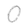 Anillo Texturizado de Papel de Aluminio para Mujer, Moda Estilo Coreano, Anillo Abierto Geométrico Plegado Personalizado para Commuter, Anillo para Dedo Índice Estilo Ins