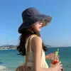 Chapéu Florido Japonês de Dupla Face para Mulheres, Chapéu de Pescador de Algodão e Linho com Aba Larga para Cobrir o Rosto no Verão, Chapéu de Sol Uv com Proteção Solar