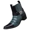 Zapatos de Caña Alta para Hombre Zapatos Casuales Británicos de Cuero Estilo Coreano Zapatos Blancos para Hombre Botas Martin Botines de Caña Media Alta Tendencia 660508