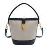 Bolso de Mano Retro Casual de Color Contrastante para Mujer 2025 Moda Primavera y Verano Nicho Bolso Balde Versátil Bolso de Hombro Bolso Cruzado