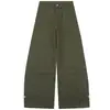 Calça Jeans Feminina Verde Militar Transfronteiriça Cintura Alta Lavada Rasgada Outono 2026 Nova Casual Solta Caimento Perna Curva