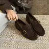 Zapatos de Vestir de Moda para Principios de Otoño Primavera y Otoño Suela Blanda Punta Redonda Mocasines Estilo Retro Plegado Británico 2026 Versátiles Zapatos Pequeños de Piel para Mujer