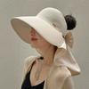 Chal Sombrero para el Sol con Ala Ancha Sombrero para el Sol para Mujer Protección Solar de Verano Uv Paja Sombrero para el Sol de Copa Vacía Plegable
