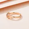 Anillo Cruzado Tridimensional Distintivo Nuevo de Verano para Mujer Moda Ins Elegante Letra X Sin Decoloración Anillo de Dedo Abierto