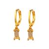 Brincos retangulares de zircão colorido Ins Style Elegant Fashion Personality Trendy Brincos White Square Green Diamond Brincos