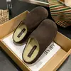 Mules de Cuero Genuino de Suela Gruesa con Espalda Abierta para Mujer Otoño Nueva Llegada Versátiles Casuales Calidez con Terciopelo Zapatos Birkenstock