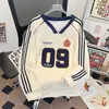 Sudadera Pesada Estilo Americano Hip-Hop para Hombres y Mujeres, Nueva Jersey de Cuello V Primavera y Otoño 2025 Conjunto de Pareja, Top Holgado de Manga Larga