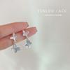 Hielo Cristal Transparente Diamante Triturado Pendientes de Tachuela Estudiante Pendientes para Mujer Temperamento Celebridad de Internet Douyin Estilo Caliente Nicho Sentido de Alta Gama Pendientes Joyería para Orejas