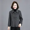 Nuevo Abrigo de Lana Doble Faz para Mujer de Primavera y Otoño, Ropa Exterior Doble Faz de Lana para Mujeres de Mediana Edad y Mayores, Top de Lana para Mamá
