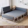 Cama plegable con estructura de hierro para uso doméstico, siesta individual, cama doble portátil con estructura de hierro, cama simple de tablero duro, tipo económico