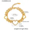 Cadena de Reloj de Acero Inoxidable con Corazón de Zirconia Combinación de Cadena de Dedo con Corazón de Piedra Natural Joyería de Alta Calidad Chapada en Oro de 18 Quilates
