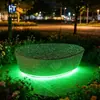 Banqueta de Concreto Translúcido GRC Gipsofila em Forma de Tigela Jardim Luz Verde Luminosa Paisagem Externa Banqueta de Lazer Personalizada