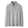 Suéter de punto grueso con media cremallera estilo Old Money para hombres de mediana edad, Casual de negocios, Color liso, Engrosado, Nueva prenda base cálida Otoño-Invierno