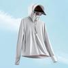 Ropa de protección solar de hilo crudo Ropa de protección solar de seda de hielo para mujer para hombre ala de goma negra desmontable protección UV UPF50 + ropa de pesca