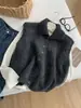 Chaleco de Lana con Solapa Retro de Moda para Mujer, Suave Jersey de Punto Cardigan con Cuello Alto para Capas de Otoño e Invierno