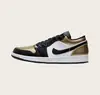 Zapatos Putian transfronterizos comercio exterior al por mayor zapatillas deportivas casuales versátiles de moda Jordan 1 para parejas, AJ1 de caña baja, zapatillas de panda para hombre y mujer