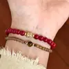 Simple Jilihe Nuevo Cordón de Mano con Cuentas Chinas Patrón de Piedra Natural Fresca Pura Ojo de Gato de Carretera Cordón de Mano