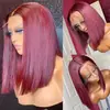 Pelucas de Cabello Humano Bob Recto Hueso 12A Vietnamita Peluca con Frontal de Encaje Set