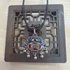 Estilo Étnico Chino Retro Esmalte Cloisonné Ruyi Candado de Longevidad Collar Cadena de Suéter con Borla de Moda para Mujer Colgante