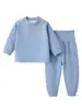 Conjunto quente para bebê para primavera, outono e inverno, segunda pele infantil com forro de fleece, parte de cima e de baixo separadas, unissex, mistura de lã e seda, top e calça de outono